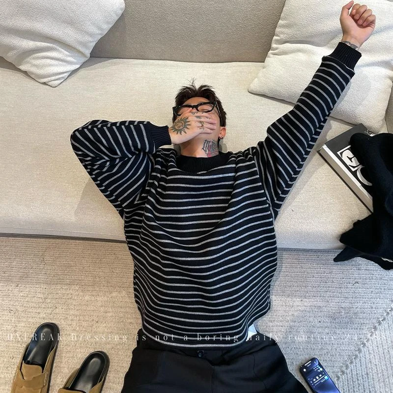 OXFREAK 24FW「撞色拼接 加固螺纹」秋冬季加厚条纹卫衣男宽松