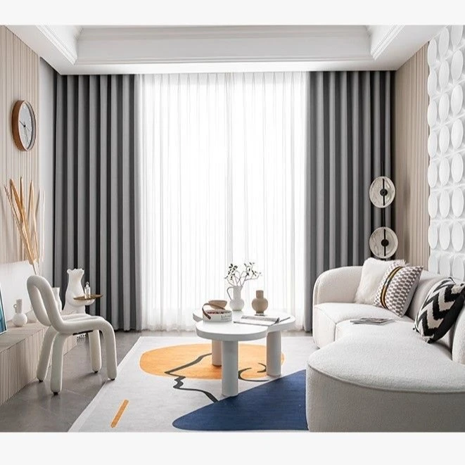 正品捡漏浮力款（5米对开X高2.7可改短）挂钩款成品窗帘防晒隔热