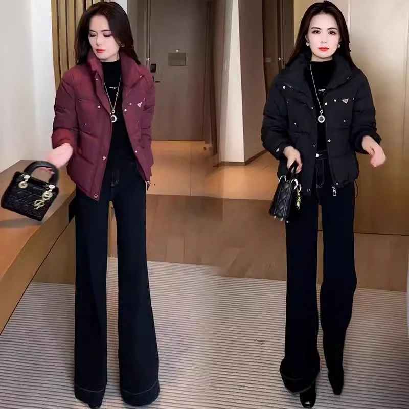 时尚短款加厚棉服女2024冬季新款洋气修身显瘦小棉袄保暖棉衣外套