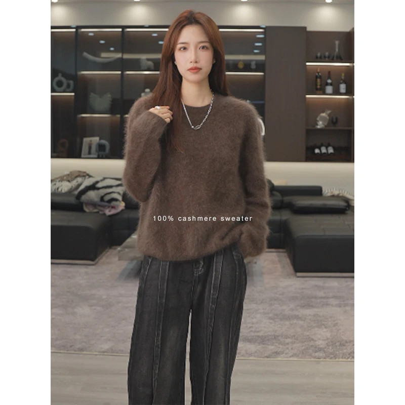 【马鞍肩】100山羊绒拉绒 冬季显瘦女士毛衣SYR195