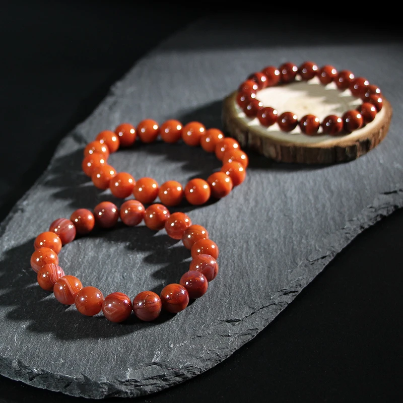 天然火焰南红天花板手串（天然纹路不一样 多样性发货）