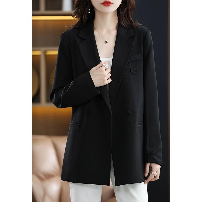 上衣女女小个子外套新款2024休闲大码黑色西服宽松显瘦西装春秋季