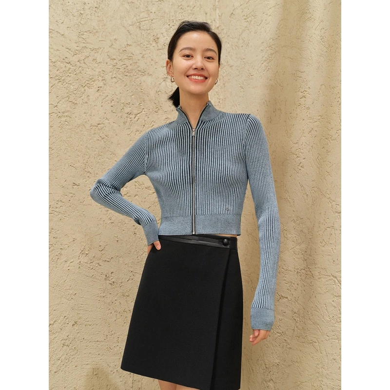 orange desire经典半高领针织开衫女新款显瘦上衣品牌OD2CAZ9063