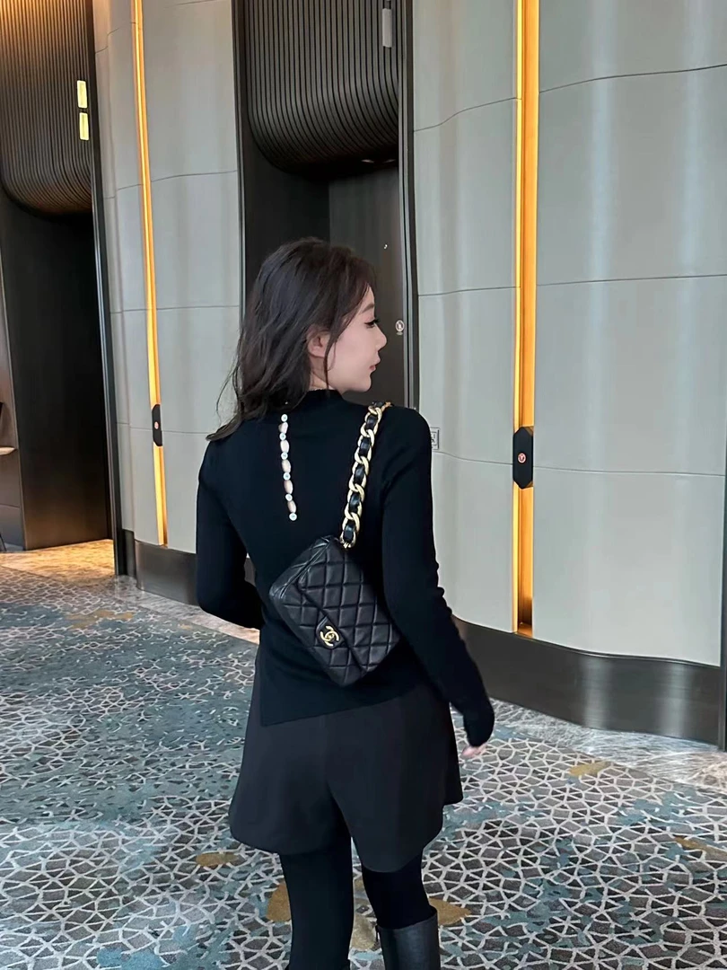 琪琪怪怪大码女装【百搭打底】褶皱不规则抽绳针织上衣T15691QTQ