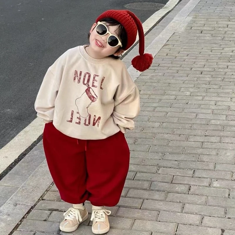 【现货】春季新品韩系男女童宝宝百搭宽松卫衣卫裤套头衫