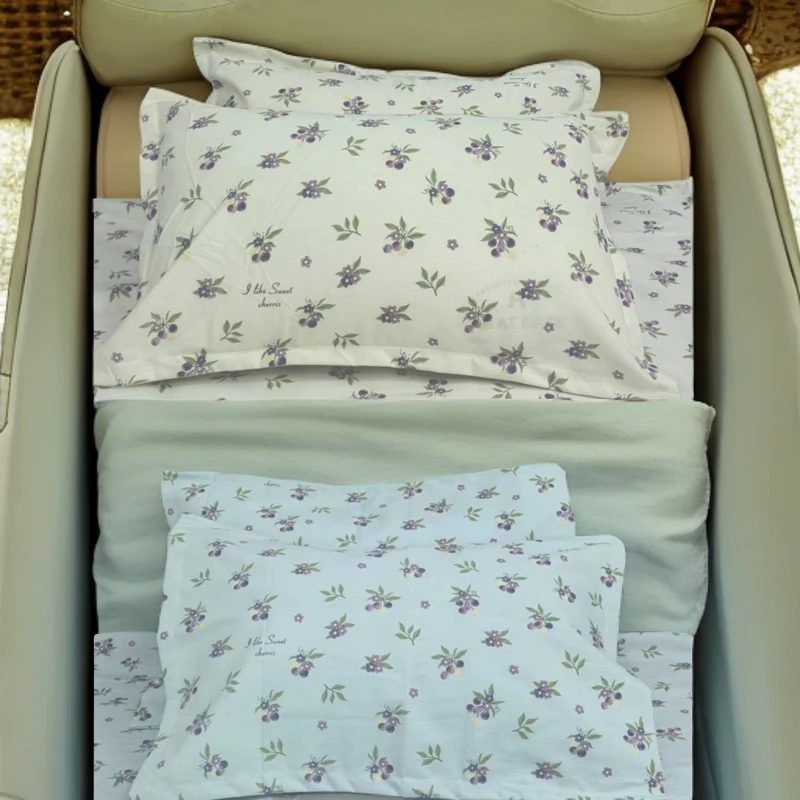 加厚棉小竹高支高密一对枕套