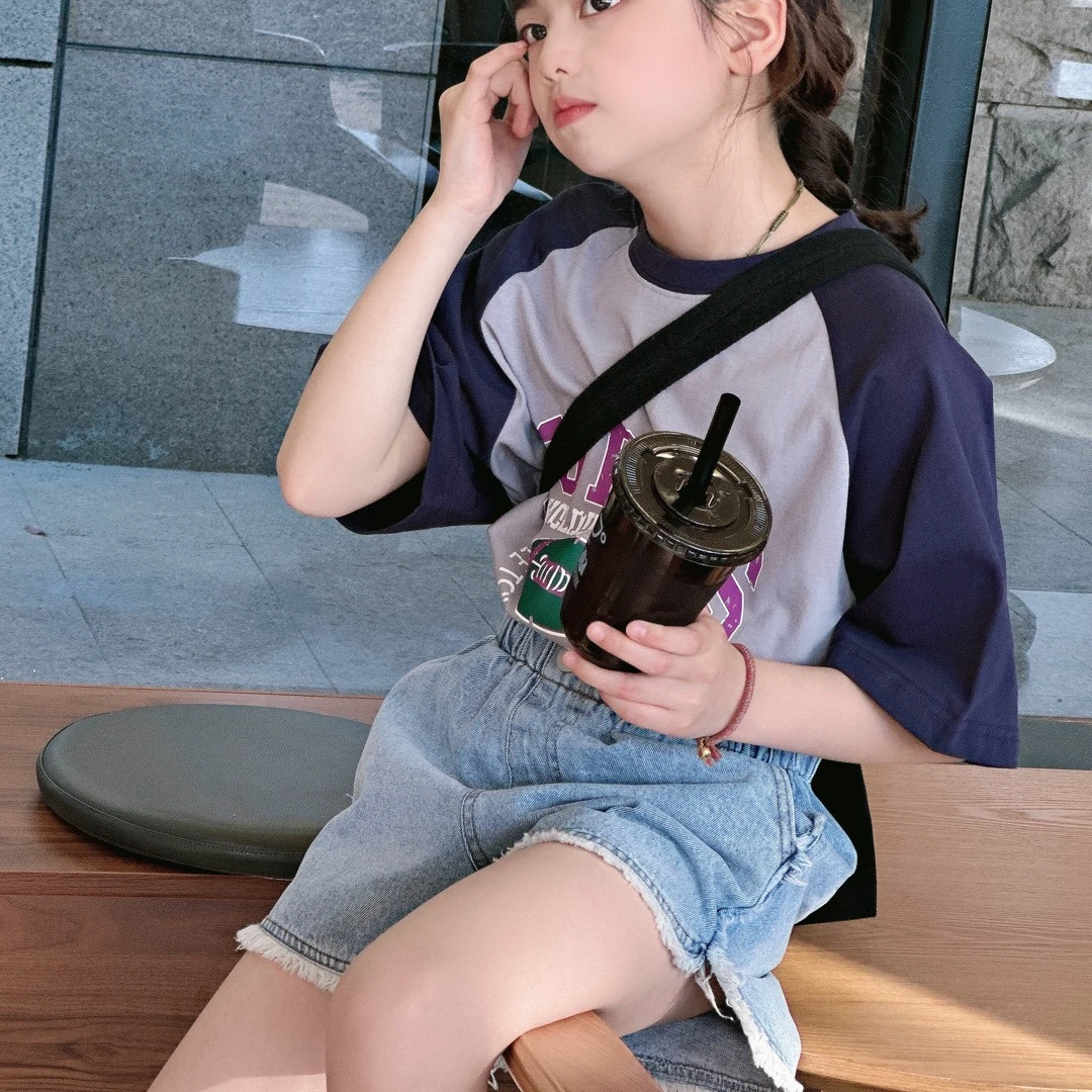 501023夏款时尚百搭洋气牛仔短裤潮男童女童儿童中童大童裤子夏