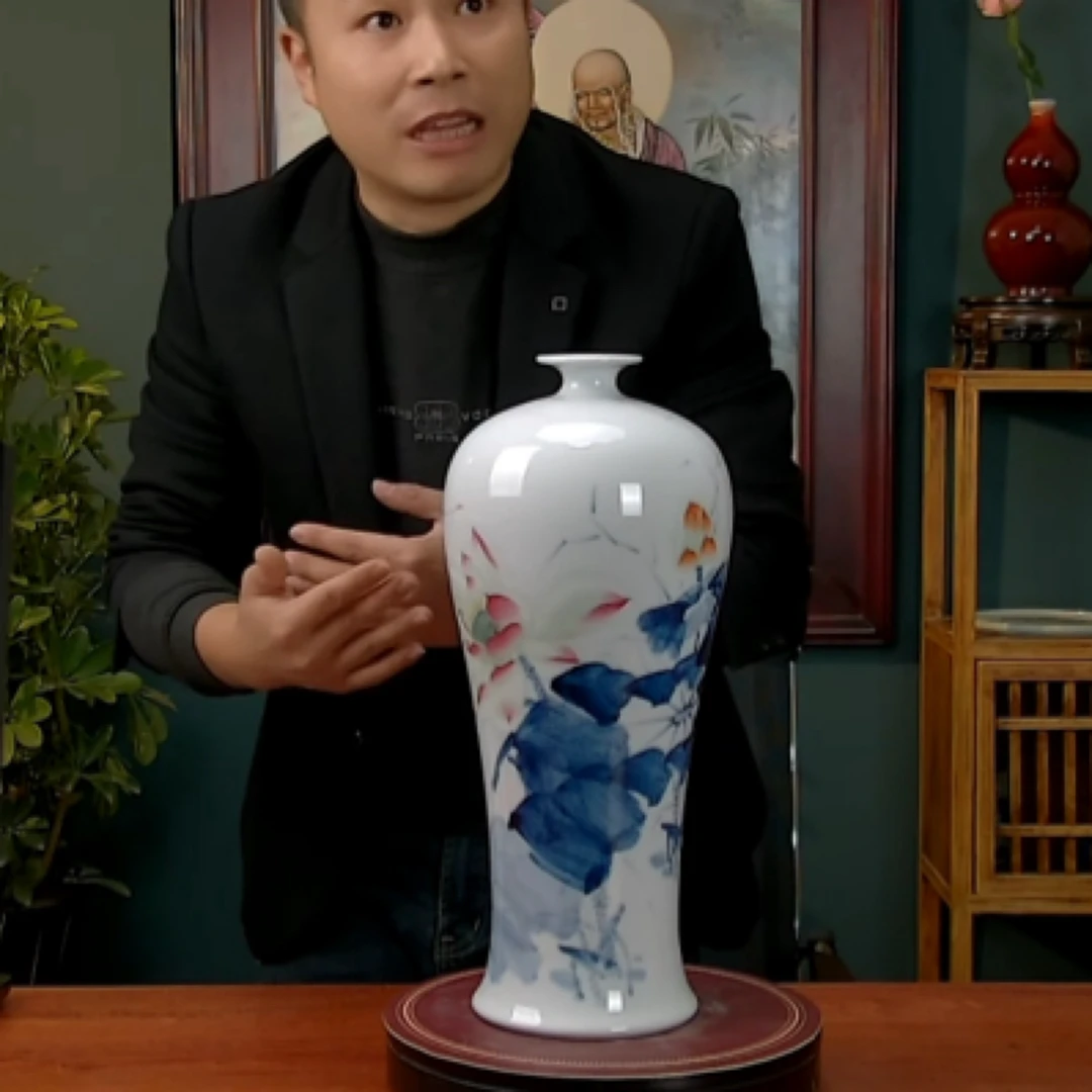景德镇手工手绘的花瓶高38款18