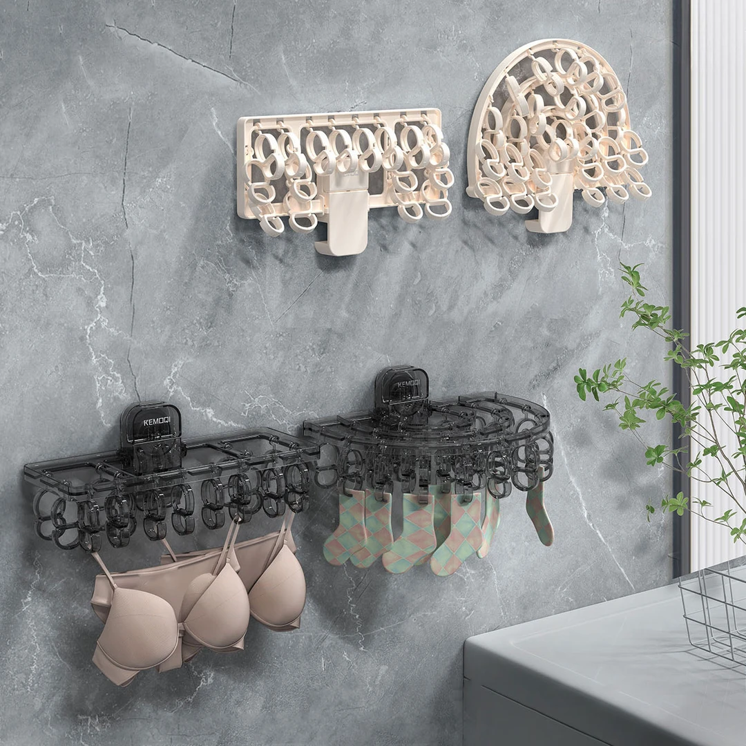 【佳立方】吸盘袜子晾晒架家用卫生间可折叠8字夹阳台免打孔晾衣架