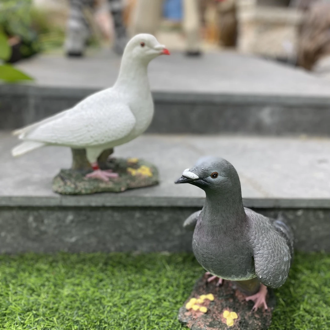 鸽子花园庭院落地造景摆件田园法式