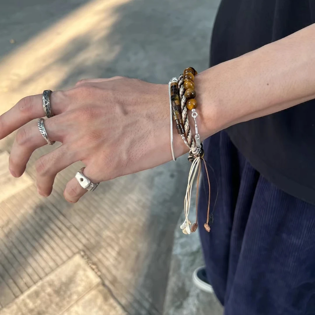 铜合金手链 【达人手链】百搭复古小众简约个性男生手链