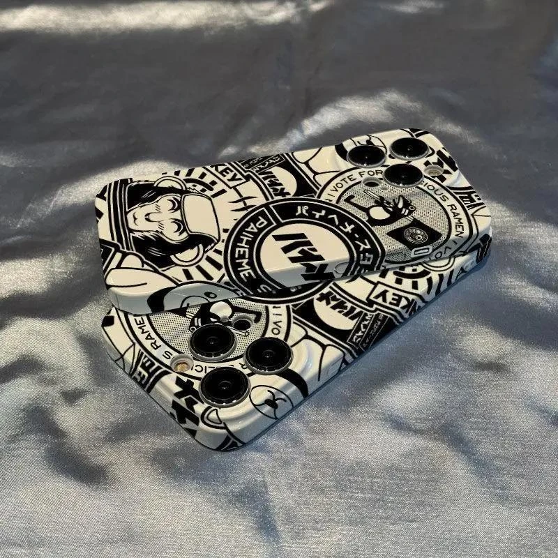 靓壳潮牌黑白苹果13手机壳新款iPhone14promax复古12高级11菲林xr