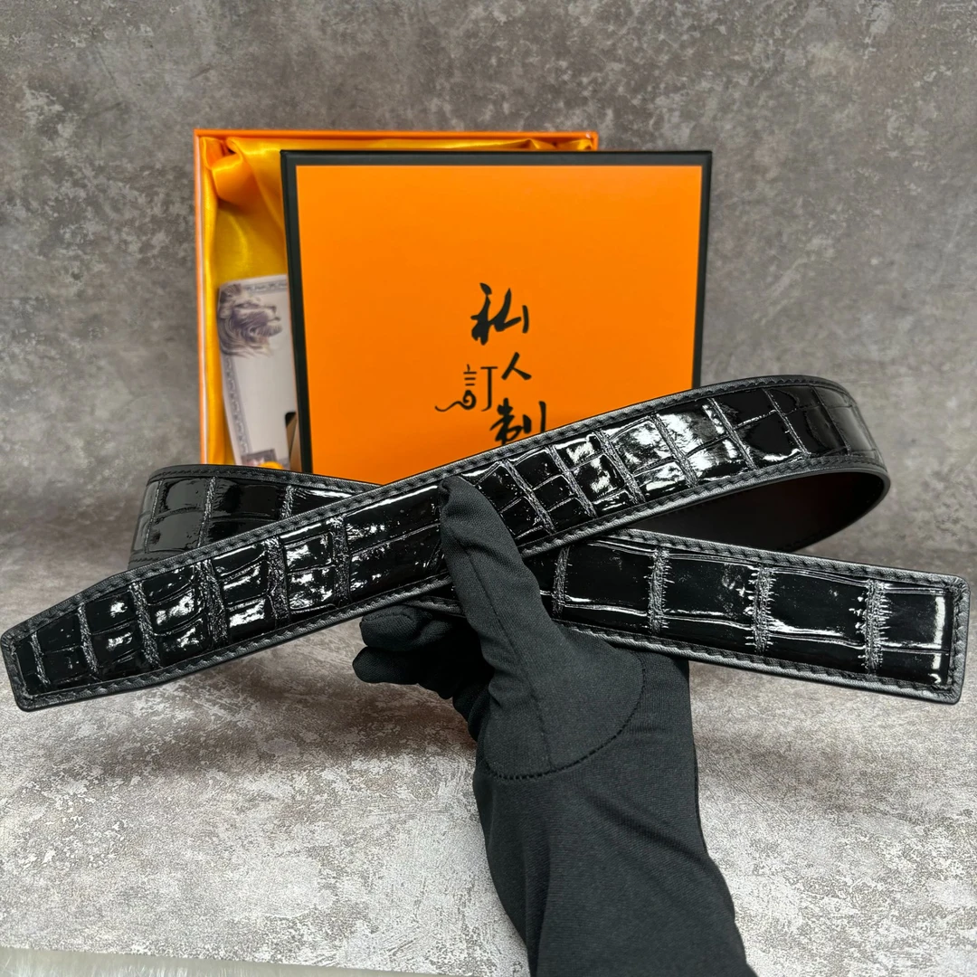 3.5宽自动扣鳄骨肚高档腰带【如需送朋友等情况联系客服】