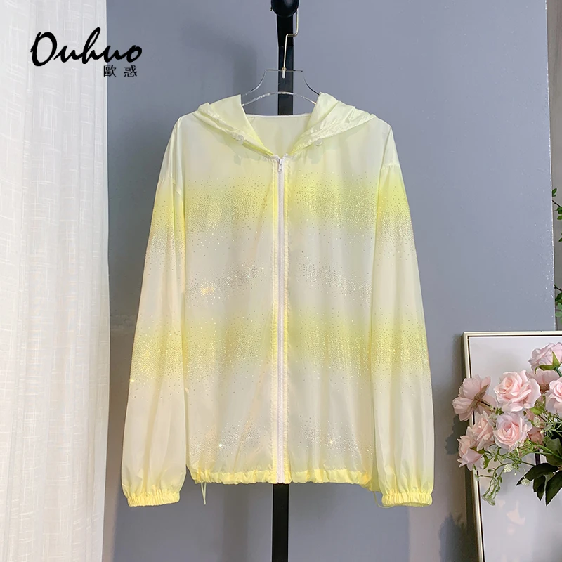 【现货福利】防晒衫衬衫OHNAG04007夏季格子牛仔连帽情侣宽松假两件