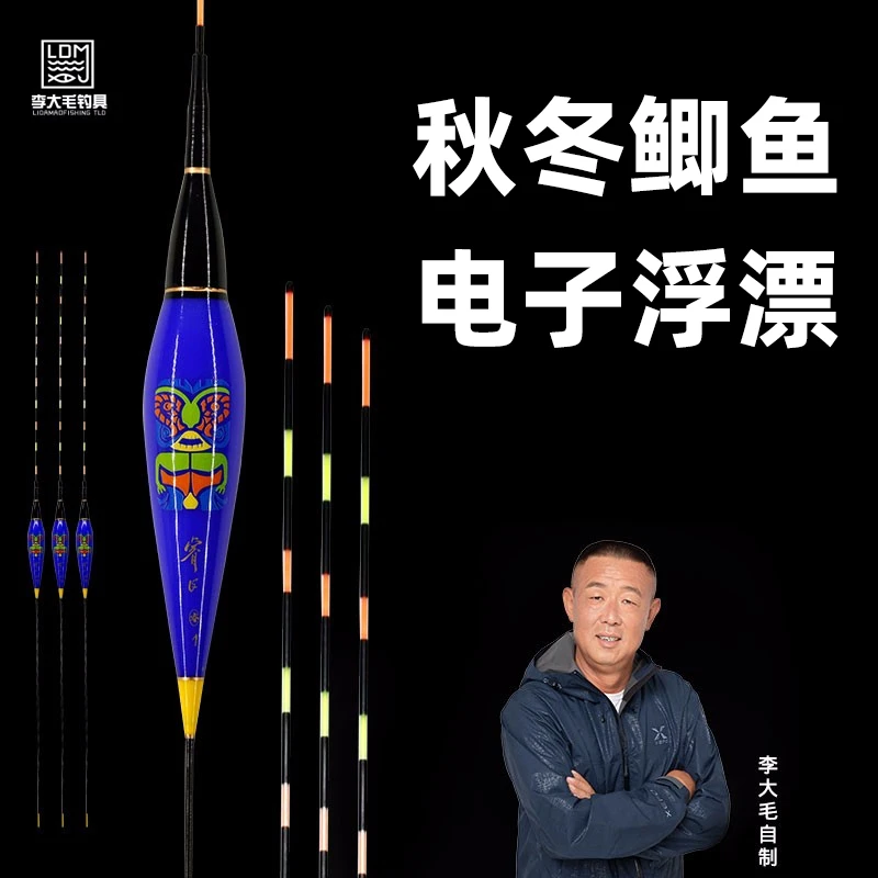 李大毛电子漂日夜两用加粗醒目高灵敏浮漂轻口鲫鱼漂夜钓漂渔具