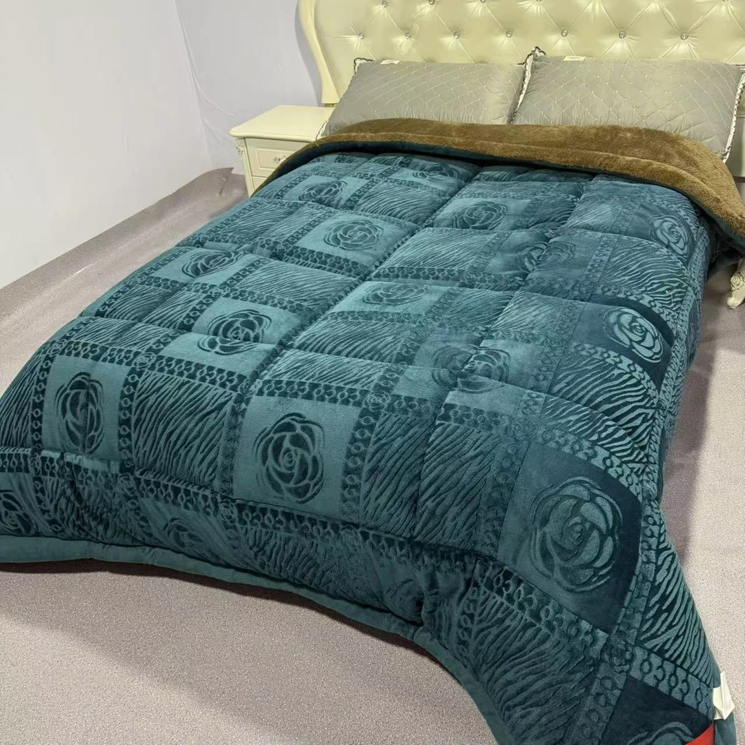 拉萨发货邮政包邮新款冬季双面绒棉被可机洗加厚保暖夹棉绗缝家用