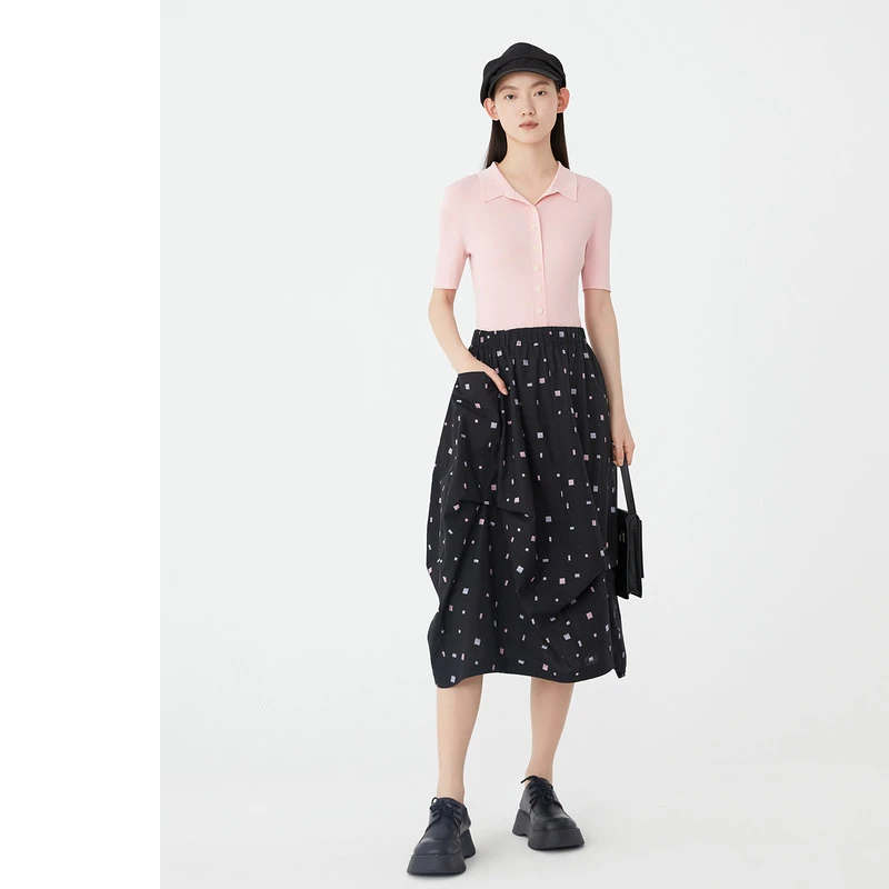 AUM噢姆23年秋季碎花气质时尚印花毛针织衫M1DE3S51M