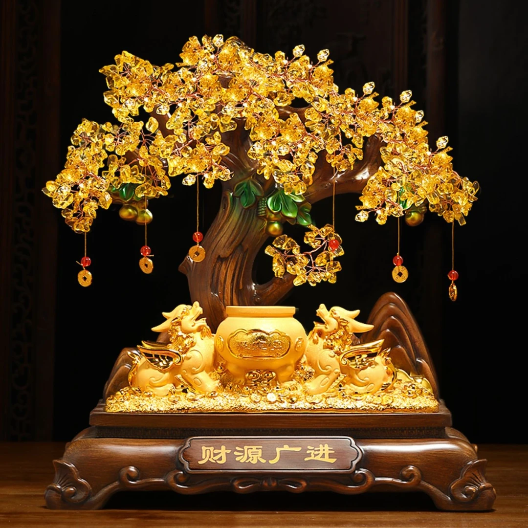 招财貔貅发财树摆件金蟾聚宝盆客厅开业礼物装饰品店铺大气大号