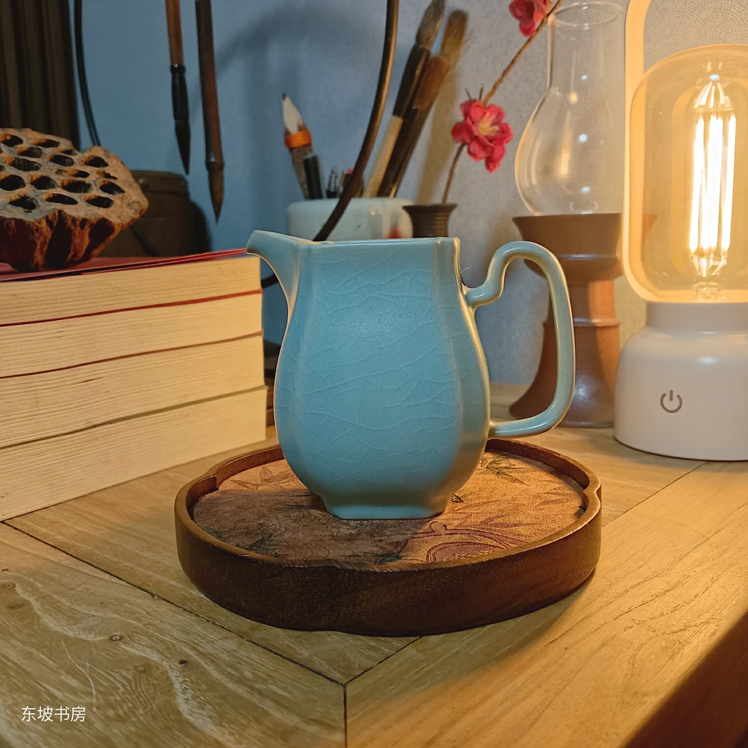 东坡肥鹅公道杯省大师刘宜颖手作原矿天青色