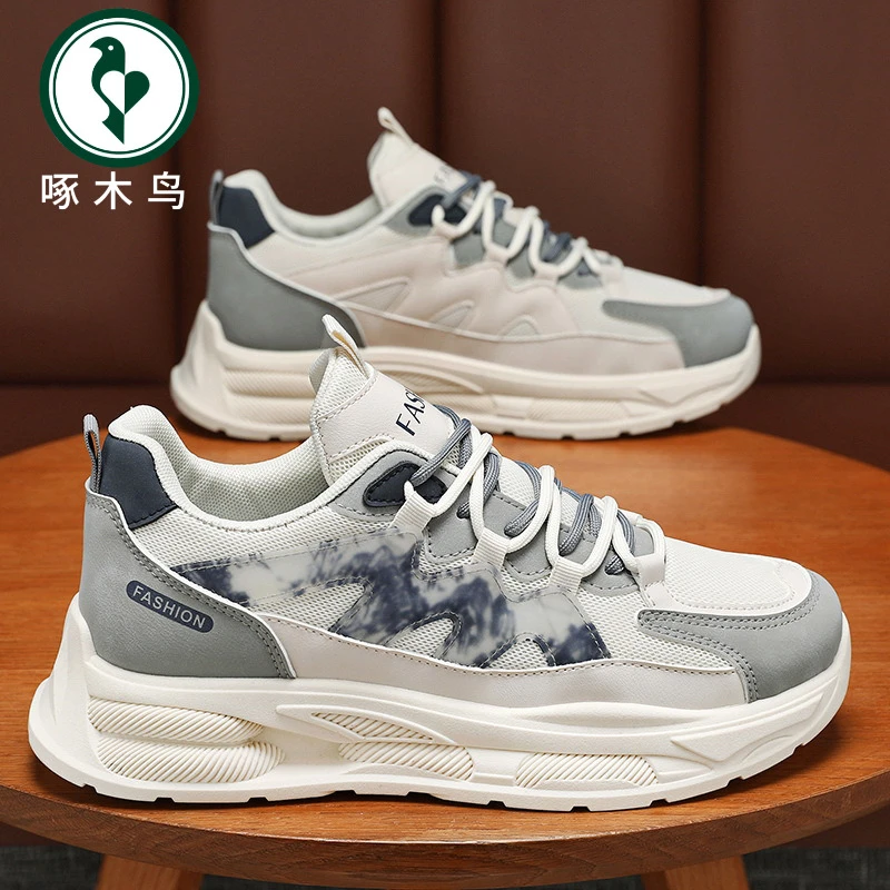 【正品】啄木鸟透气网面运动鞋休闲鞋潮流春秋季男鞋百搭男款新潮鞋