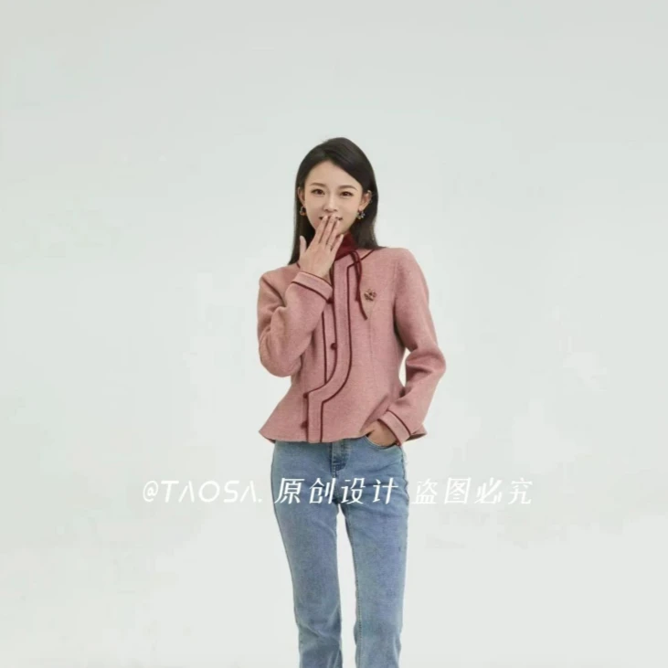 【陶萨】W003-双面尼短款外套  陶萨原创轻民族服饰 蒙古日常改良