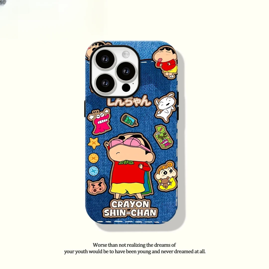 搞怪内衣小新苹果16手机壳适用iPhone15/14硬壳磨砂13/12大孔11