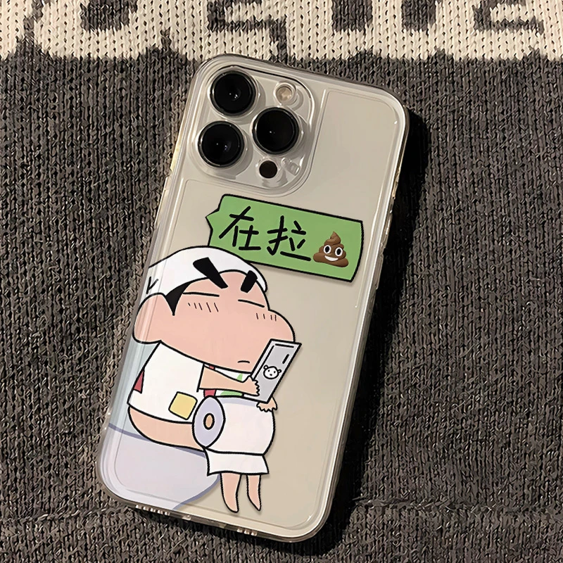 搞怪小新拉粑苹果13手机壳适用华为iPhone15/14小米vivo/oppo透明