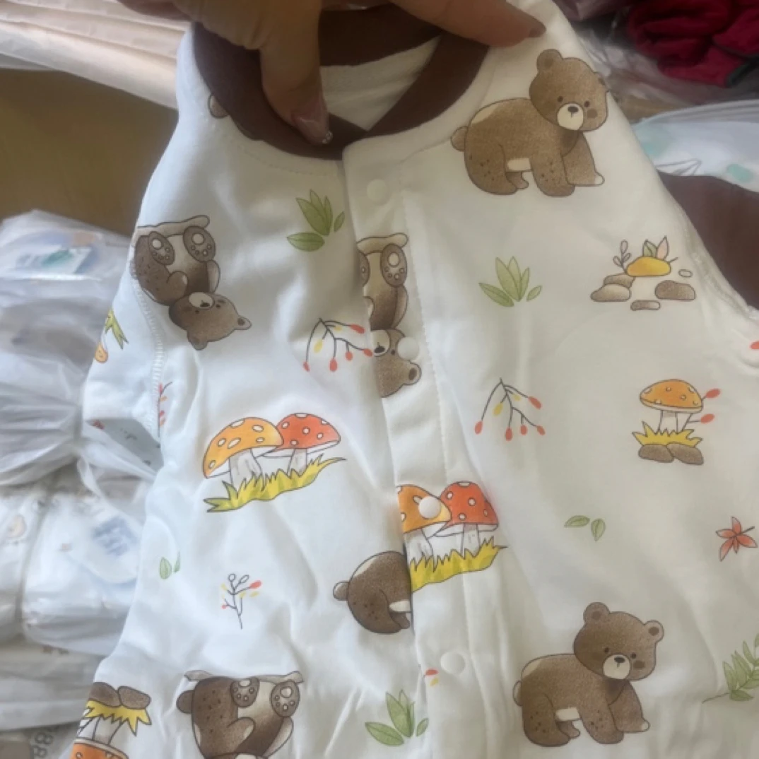 (哆咪娃40克)秋冬婴儿内衣套装薄棉保暖高腰护肚柔软亲肤宝宝夹棉