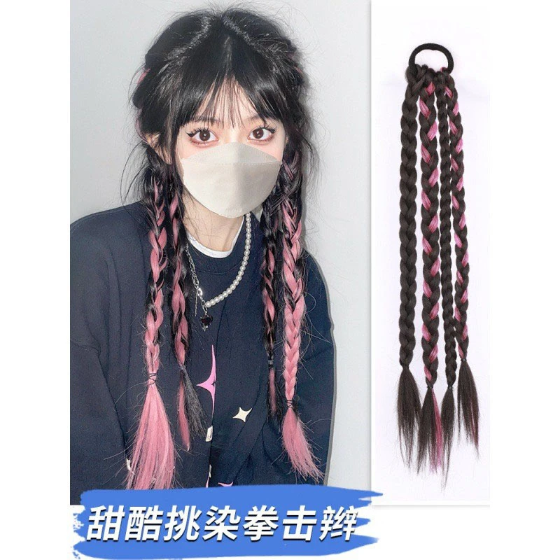音乐节编发假发日常辫子甜酷女孩麻花长辫辣妹挑染拳击辫