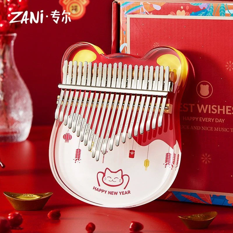 卡林巴拇指琴水晶21音手指琴姆指琴正品指姆樱花琴女生儿童初学者