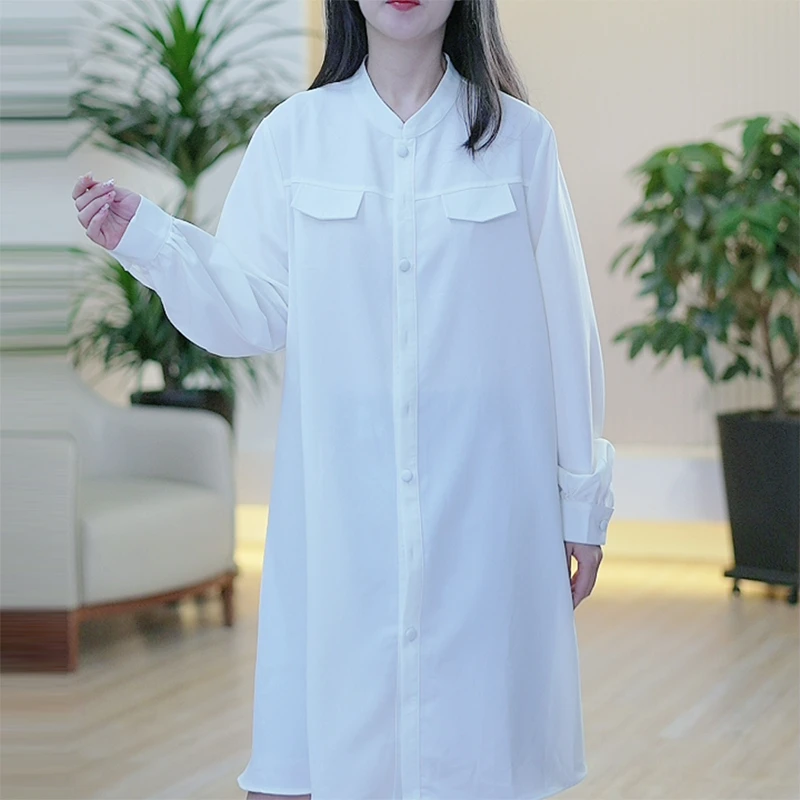 包扣大码衬衫宽松女--2194