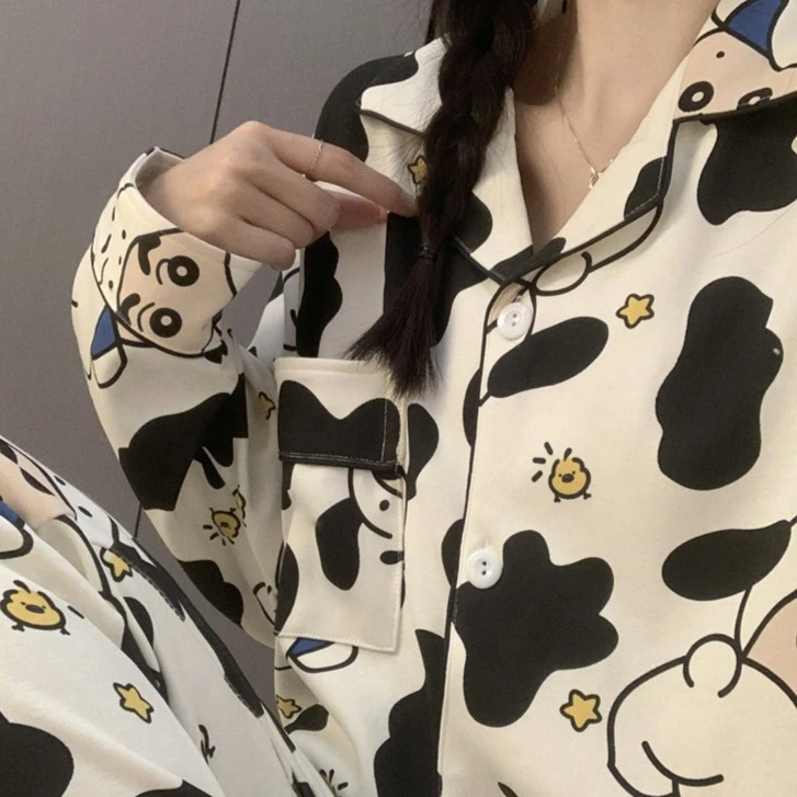 【奶牛小新】春秋睡衣女长袖秋冬网红ins风时尚卡通女士春夏家居服