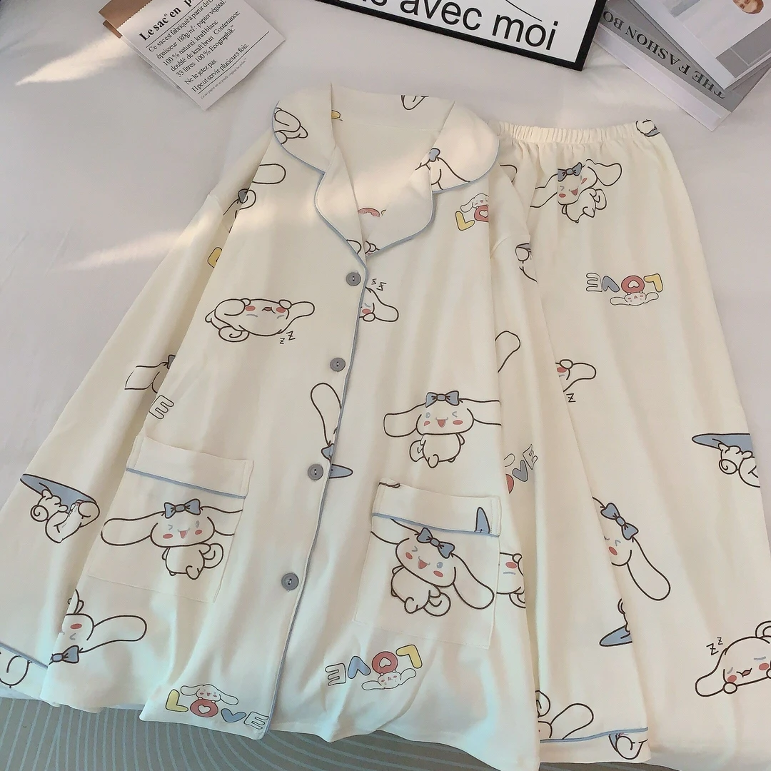 2023新款夏季睡衣女大码网红女式春秋长袖卡通可爱秋天少女家居服