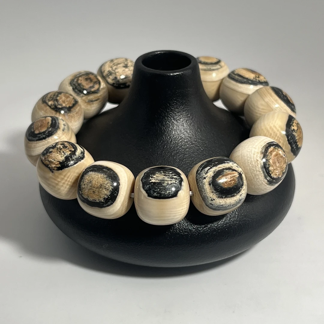 猛犸牙蓝眼手串16*14mm假一罚四W4182