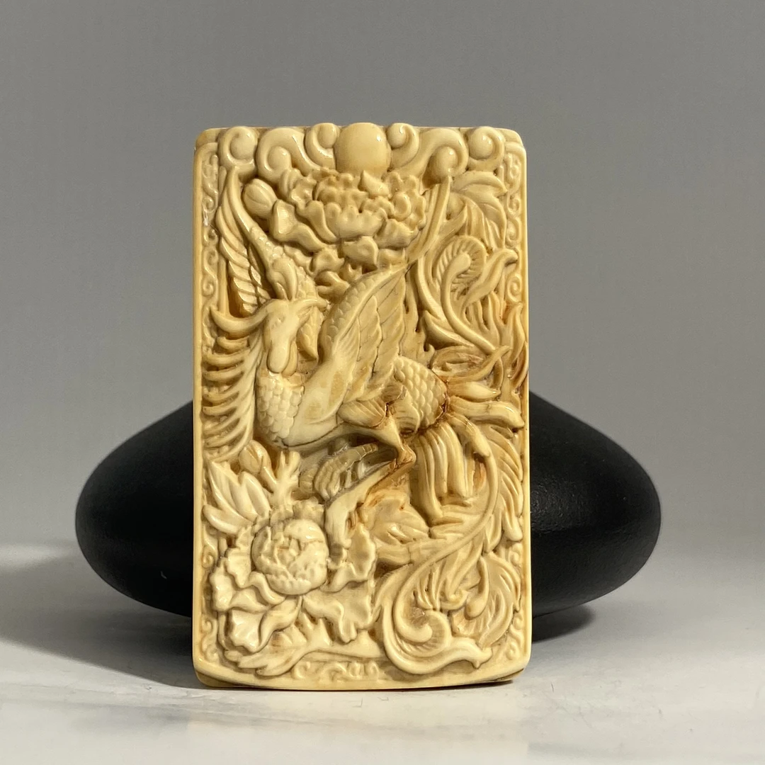 猛犸牙雕港工回流工艺凤凰牌65*39*10mm吊坠假一罚四W6179