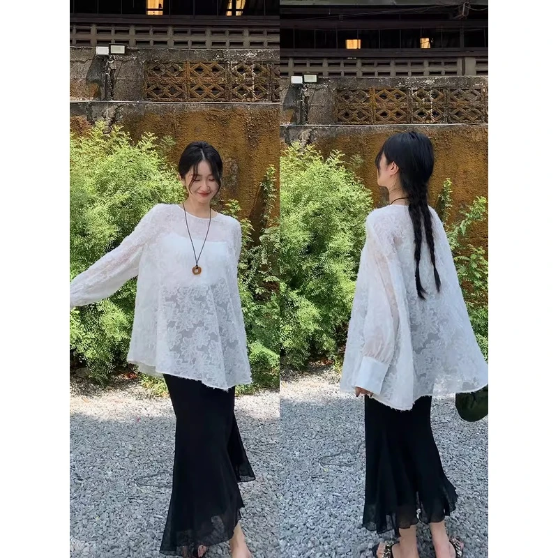 任小艺高腰松紧女中长款鱼尾A字半身裙春秋新款不规则高腰包臀裙