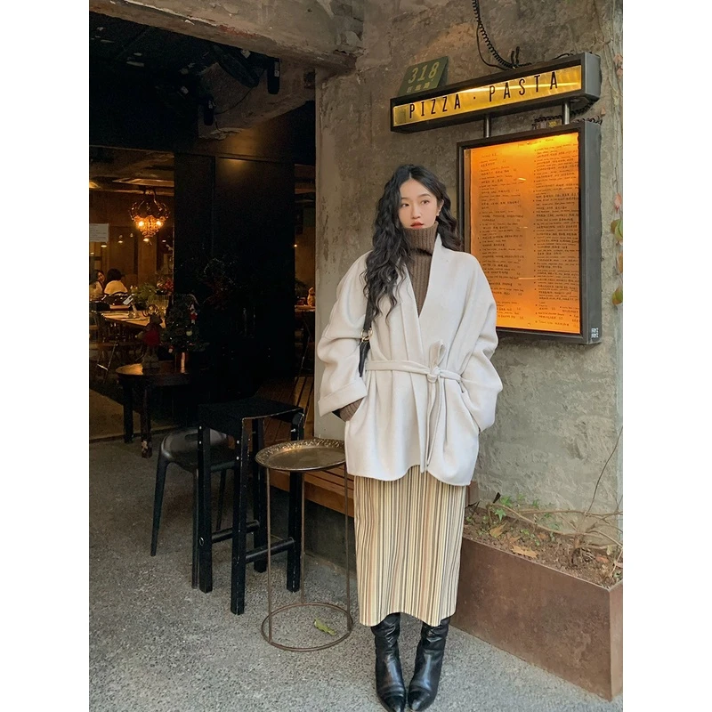 【3折断码 闭店福利】竖条纹高腰灯芯绒半身裙女包臀裙