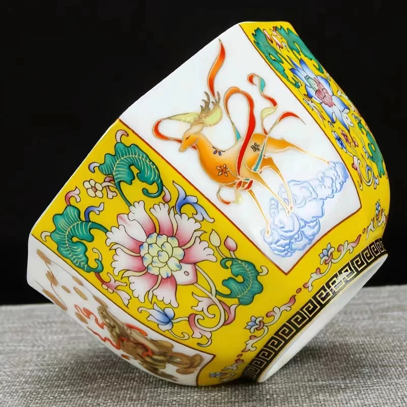 【八方来财】陶瓷高端珐琅彩主人杯品茗杯手工描金复古中式高档茶