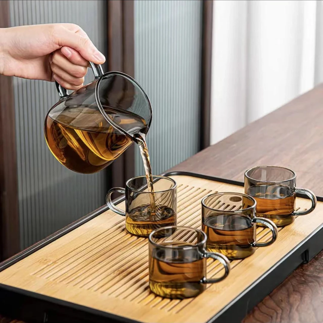 玻璃茶具功夫茶杯套装茶台简约客厅办公室大容量透明创意家用日式