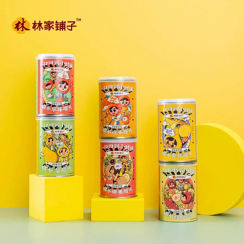 【旗舰店】林家鋪子混合水果罐头425g*6罐经典罐装即食零食黄桃罐头