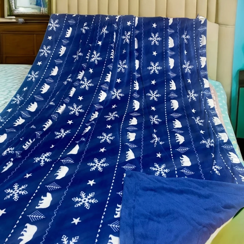 微瑕疵双层法莱绒毛毯AB版多功能印花空调盖毯午休毯秋冬季节加厚
