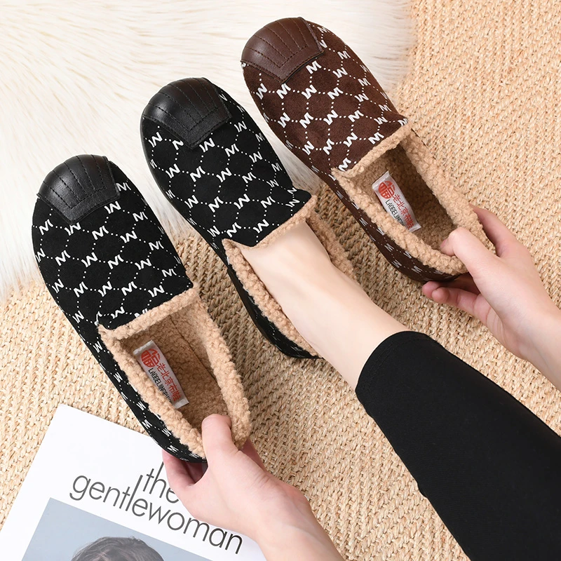 老北京布鞋冬季加绒保暖豆豆鞋2023年新款软底软面气质洋气女棉鞋