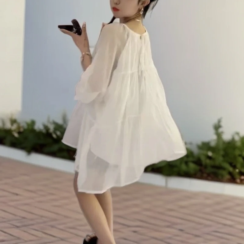 气质宽松显瘦时尚款小衫2024夏季新款娃娃衫洋气小清新简约套头衫
