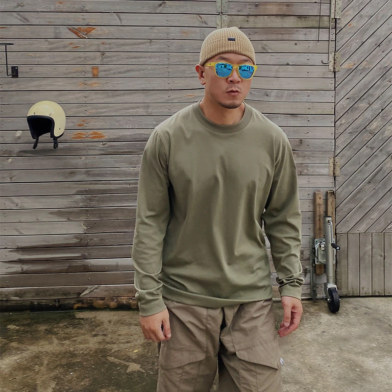 君砰21116双面布基础秋冬长袖纯色打底衫男女男士休闲圆领