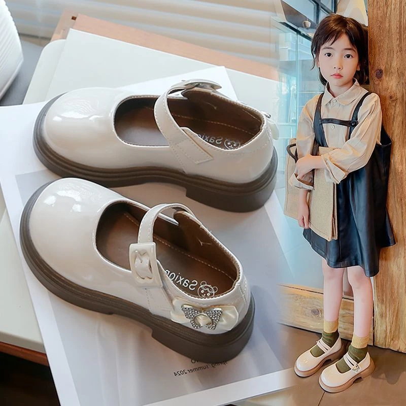 女童小皮鞋2024春秋新款中大童软底黑色公主鞋小女孩儿童表演鞋子