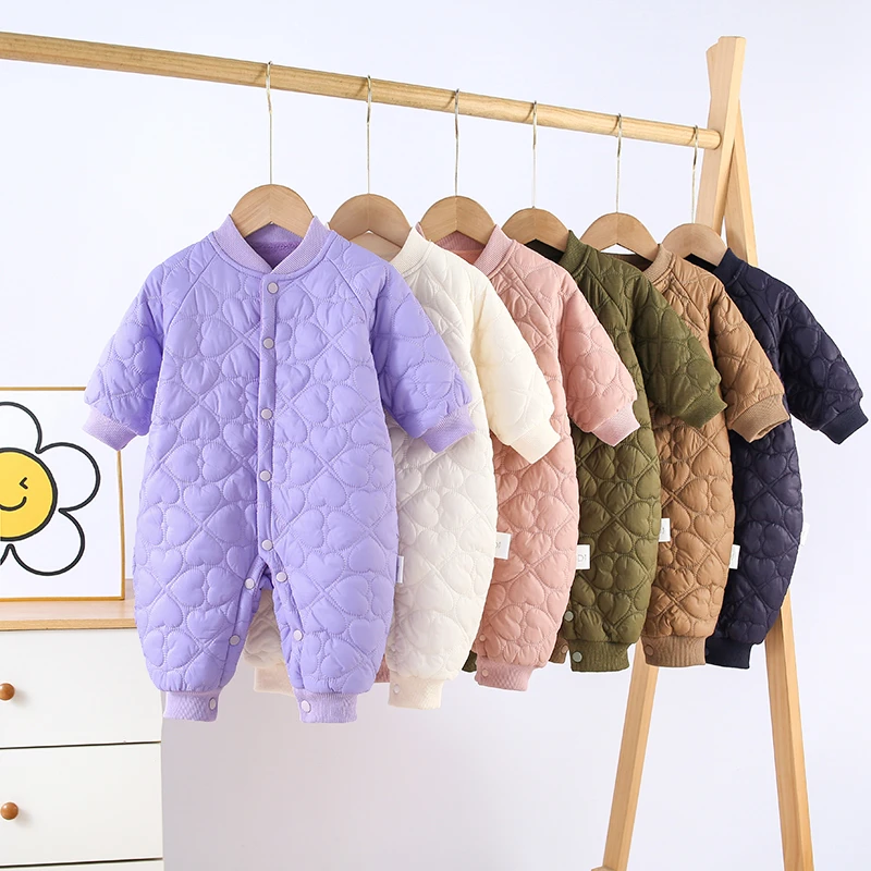 婴儿棉服男女宝宝连体棉服棉衣加绒连体衣加厚保暖外穿婴幼儿冬装