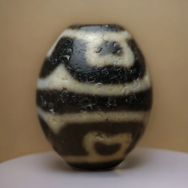 老超莲花达洛玛瑙手工珠蚀花玛瑙珠美包浆玉化22*18mm