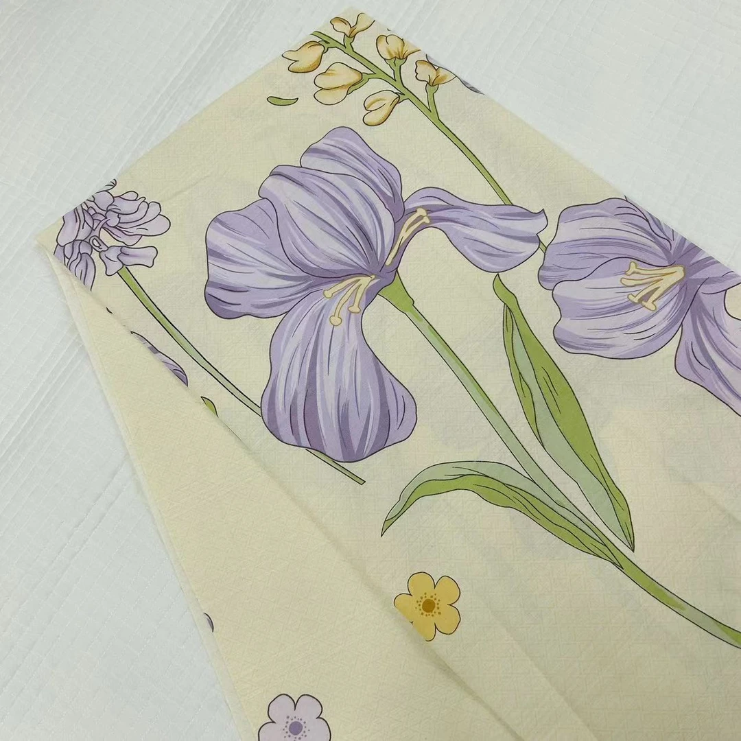 细纹粗布布头--寻觅花香紫色150*240