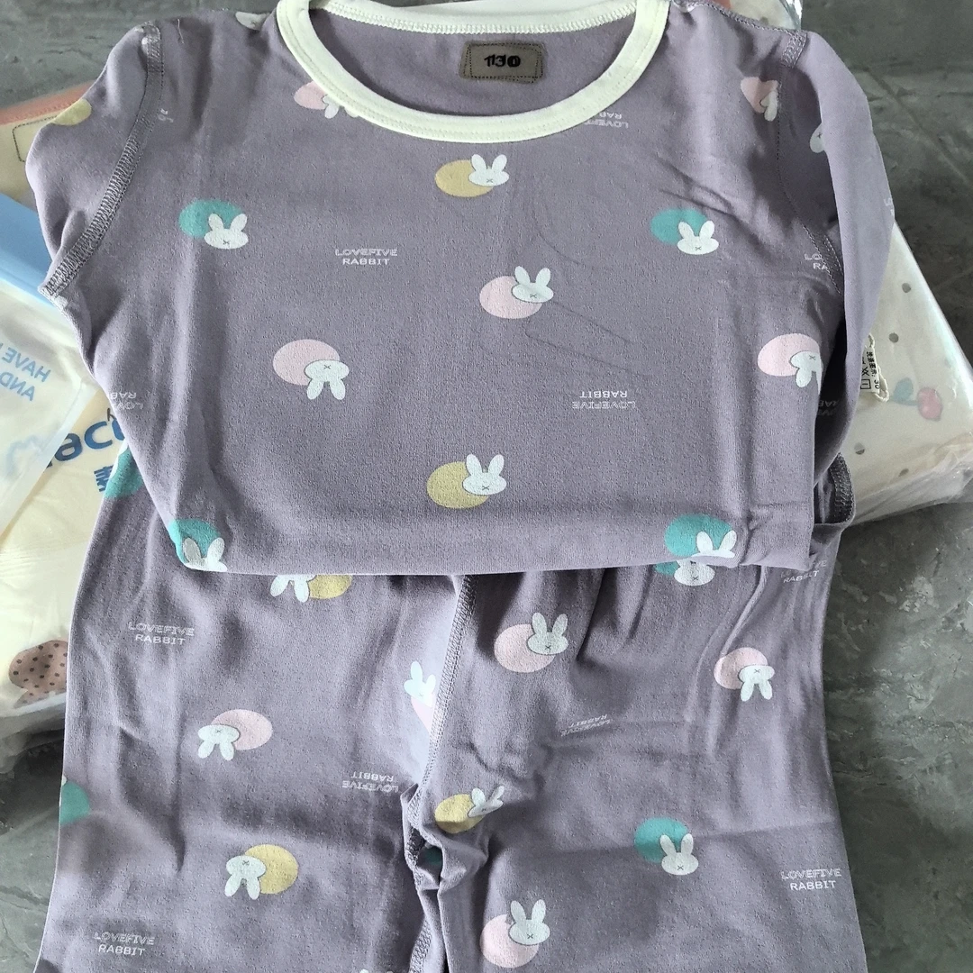 儿童卡通图案家居，秋衣秋裤套装