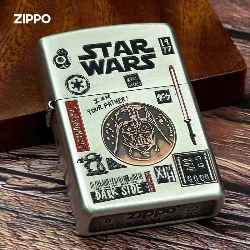 ZIPPO打火机DIY版常规古银贴章星球大战防风个性煤油银色DY9901TQ